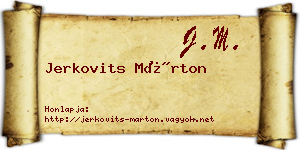 Jerkovits Márton névjegykártya