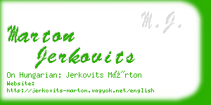 marton jerkovits business card